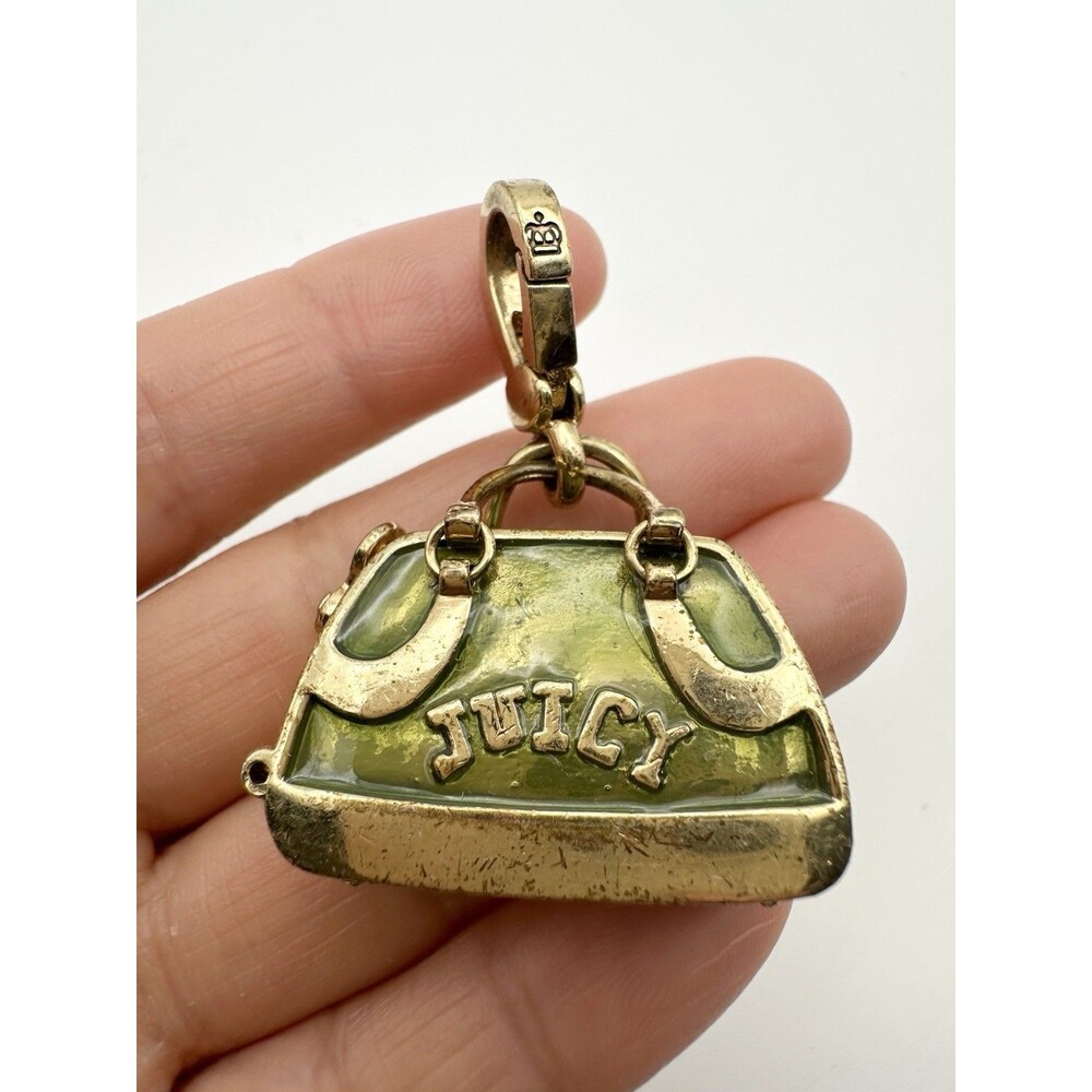 Juicy Couture 2004 Green and Gold Dog Carrier Charm